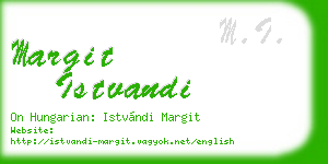 margit istvandi business card